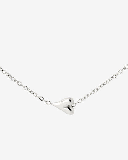 Flowy Heart Necklace Silver