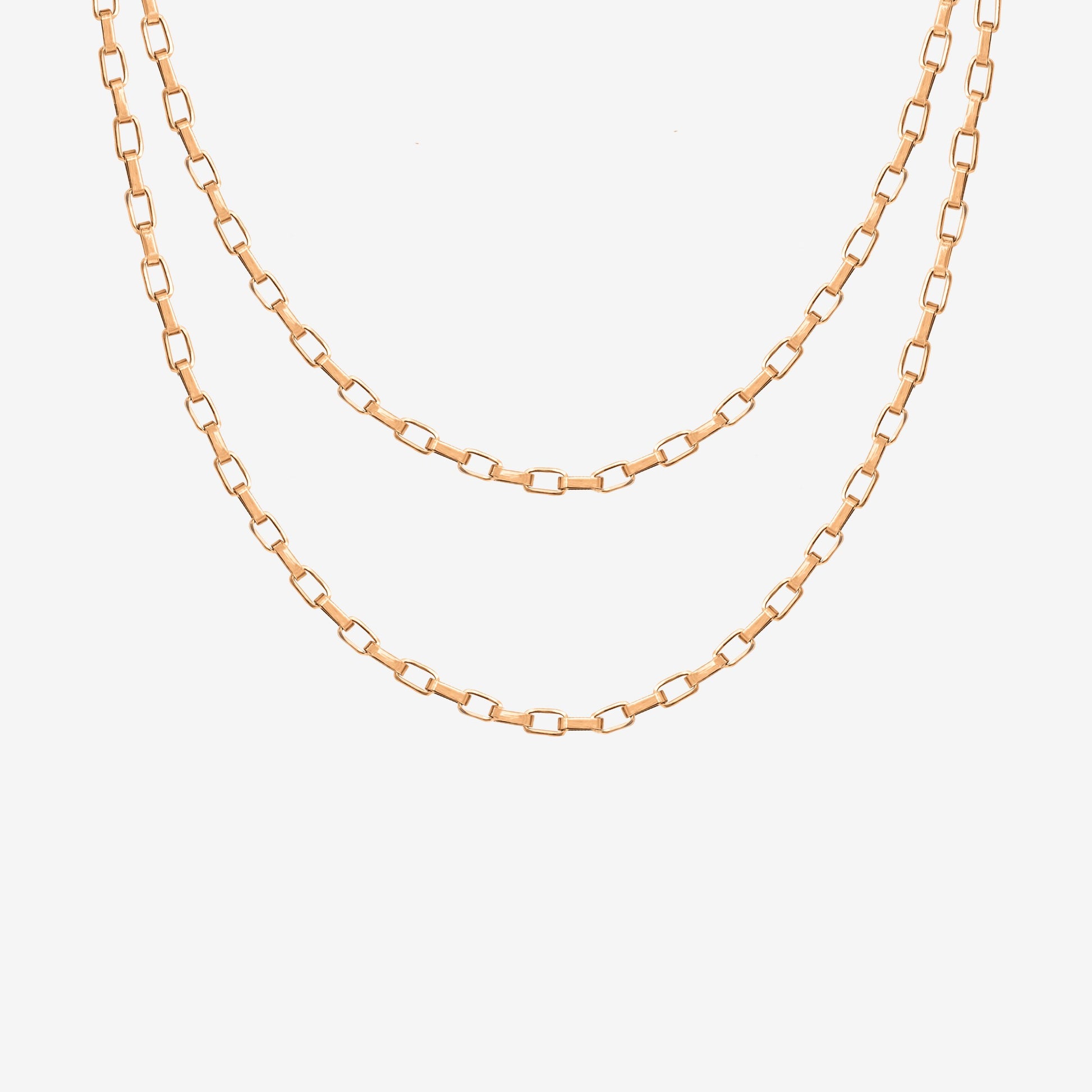 Square Y Box Chain Rose Gold