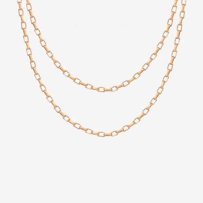 Square Y Box Chain Rose Gold