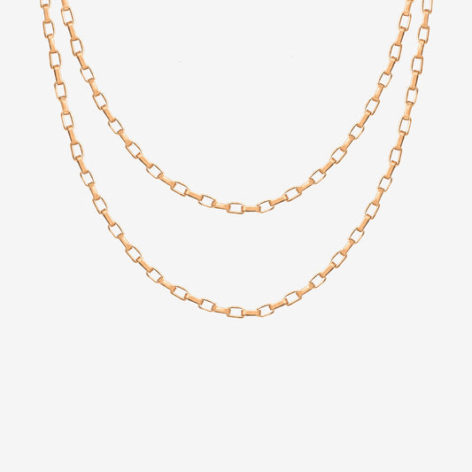 Square Y Box Chain Rose Gold