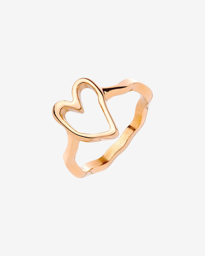 Flowy Heart Ring Rose Gold