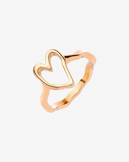 Flowy Heart Ring Rose Gold