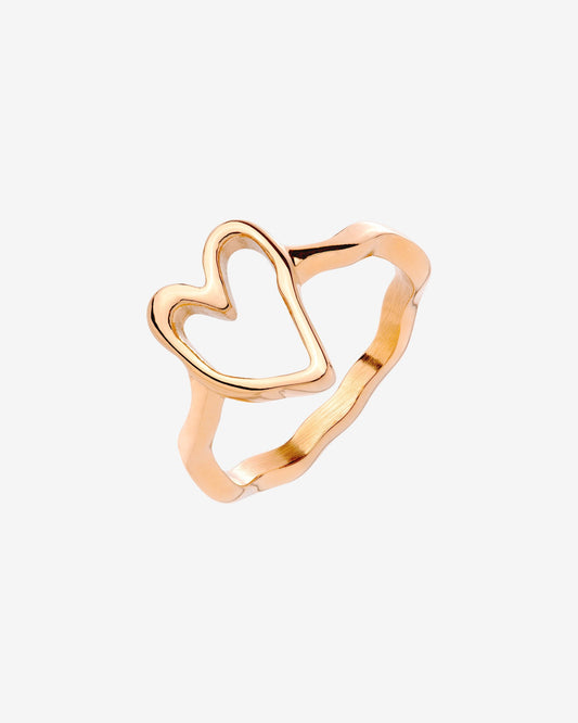 Flowy Heart Ring Rose Gold