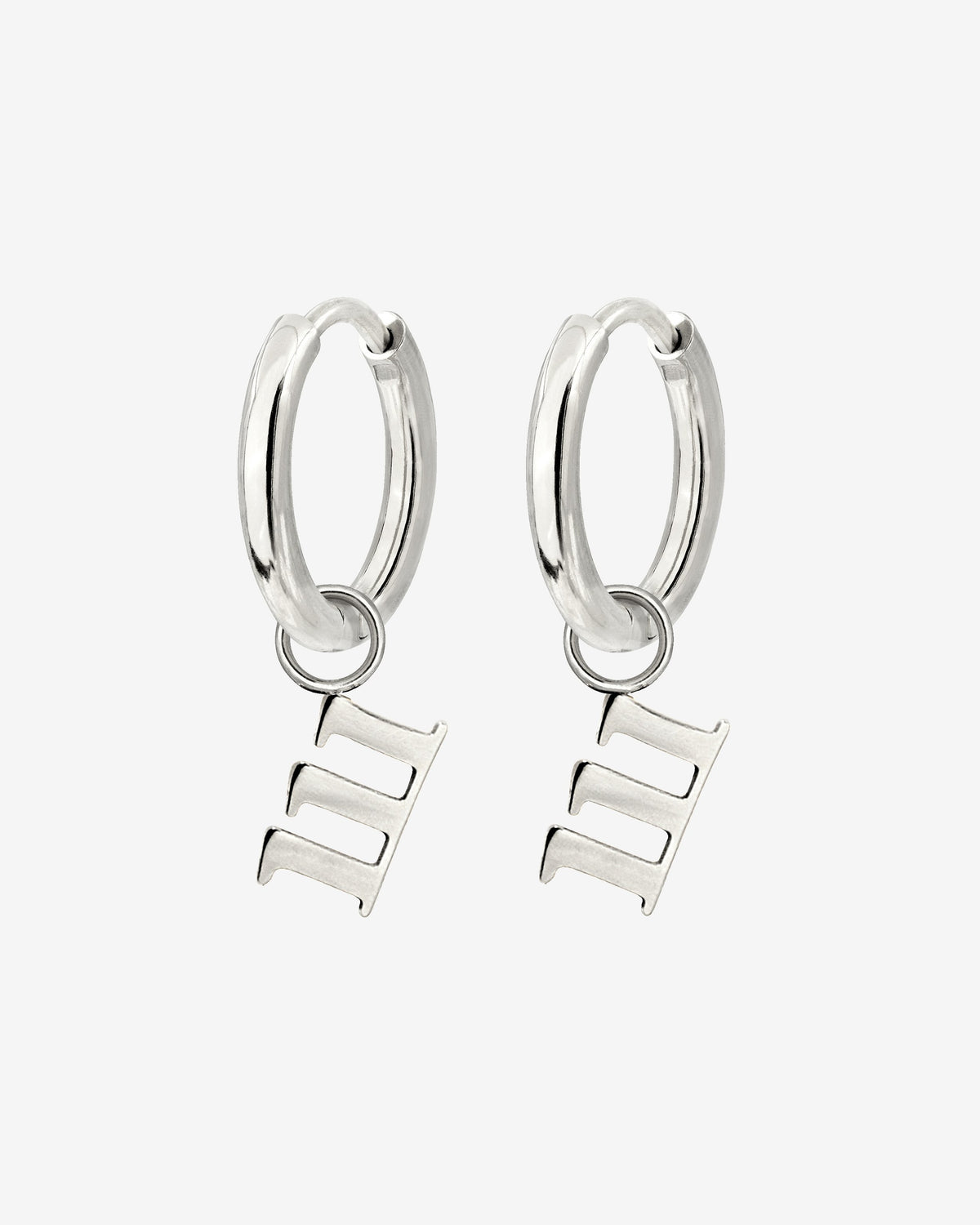 Angel Number 111 Hoop Set Small Silver