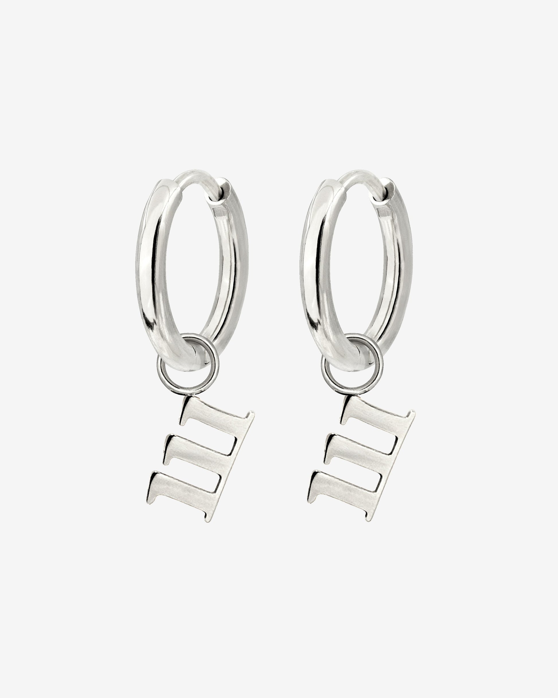 Angel Number 111 Hoop Set Small Silver