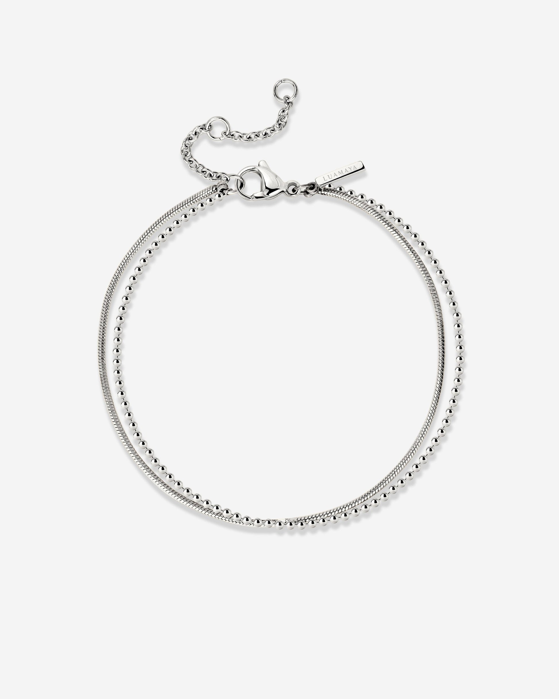 Duo Beads Bracelet Silver