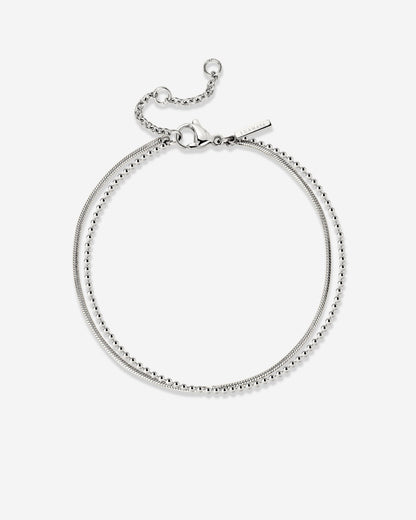 Duo Beads Bracelet Silver