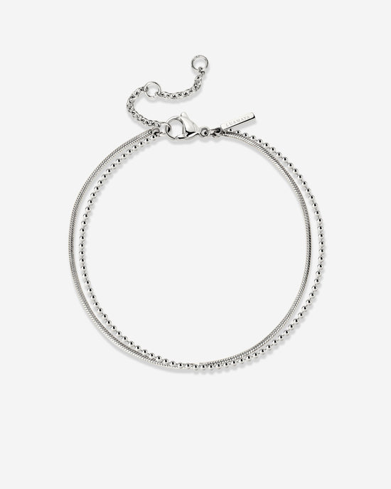 Duo Beads Bracelet Silver