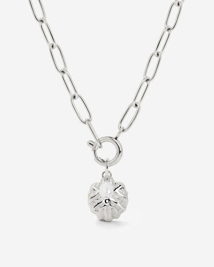 Ocean Lovers Oval Links Necklace Set Silver