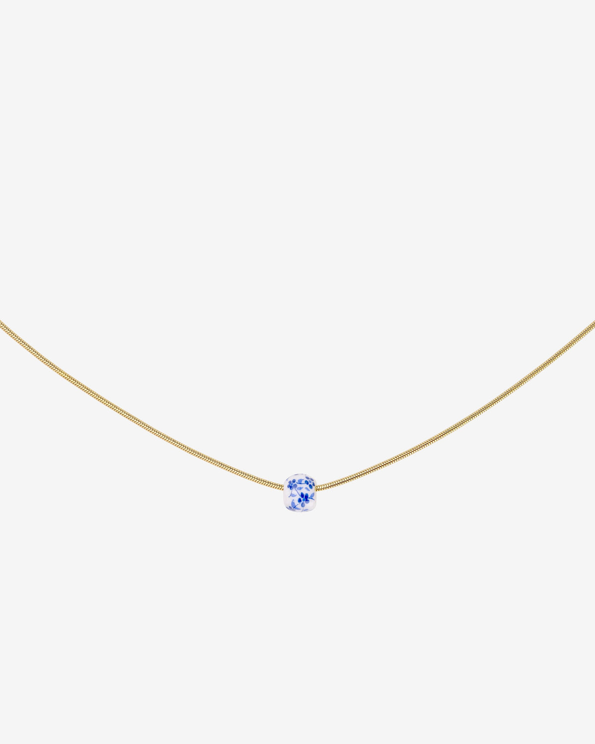 Flower Tile Necklace Gold