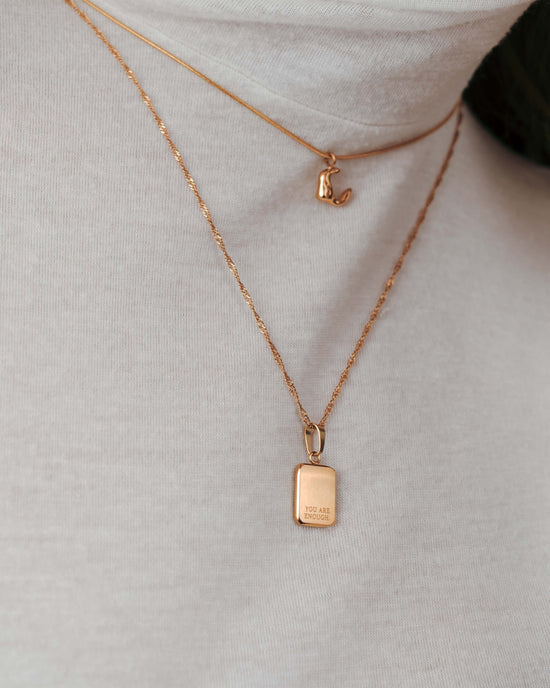 You are enough Necklace Rose Gold
