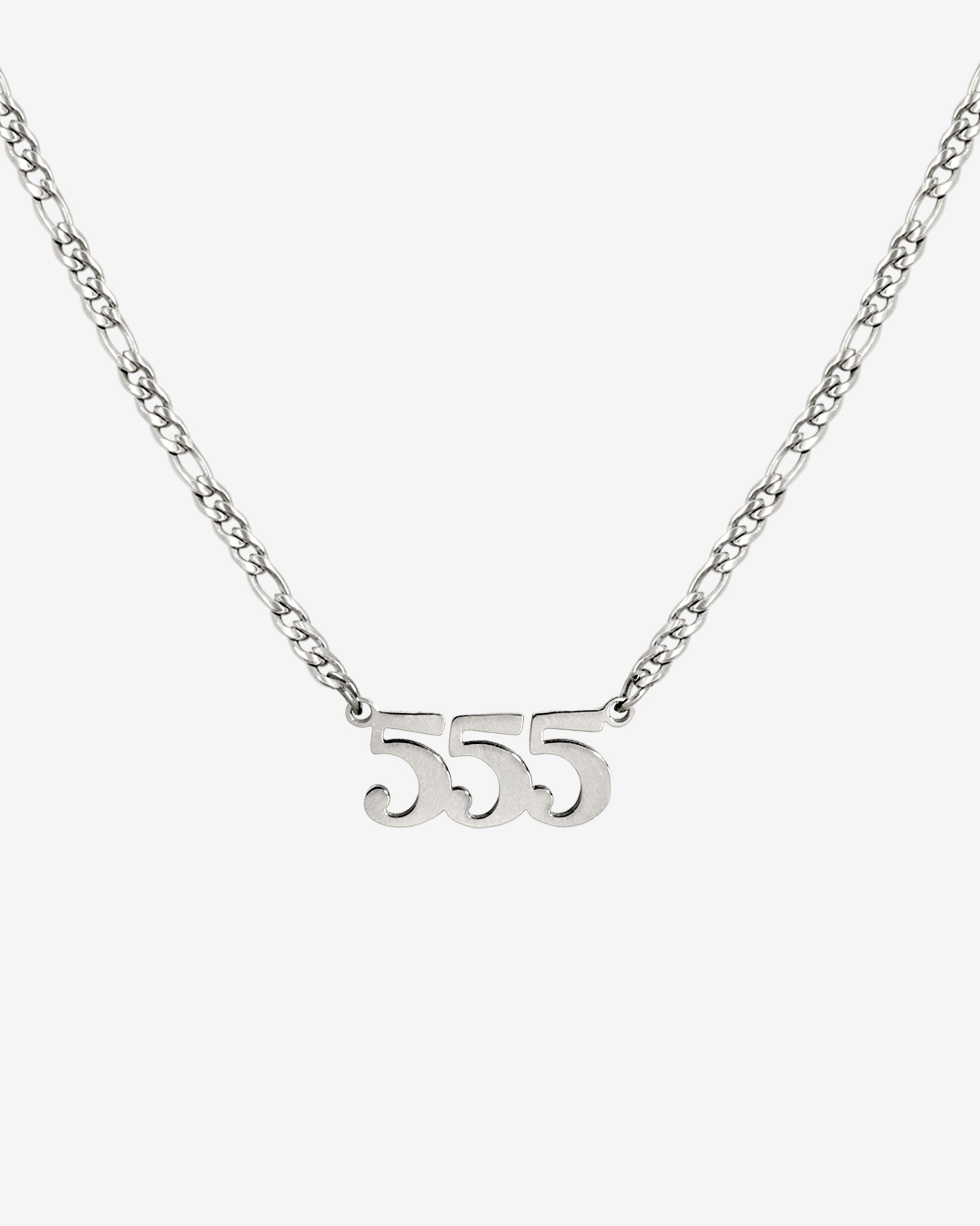 Angel Number Necklace Silver 555