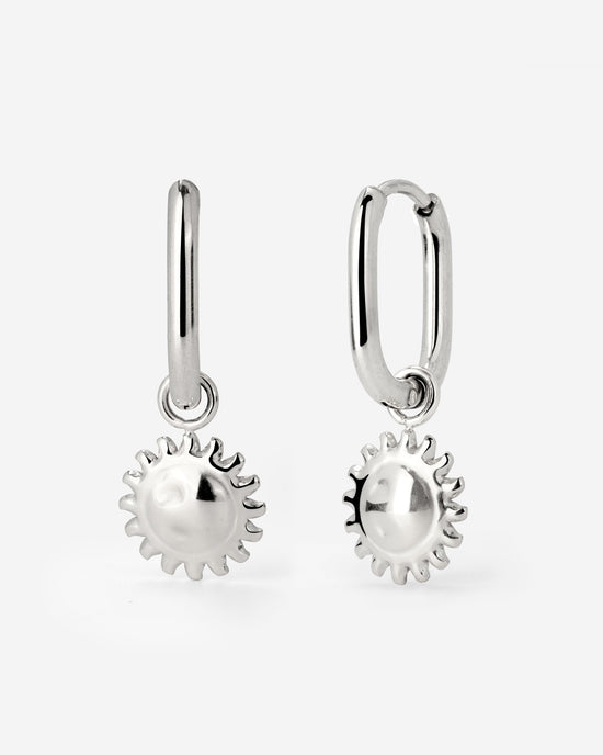 Solaris Oval Hoop Set Baby Silver