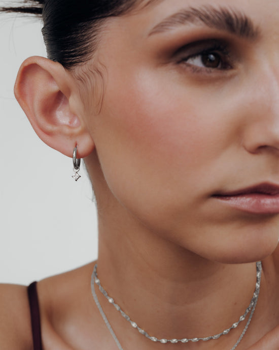 North Star Hoop Set Small Silver