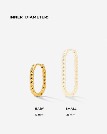 Oval Twisted Hoops Baby Rose Gold