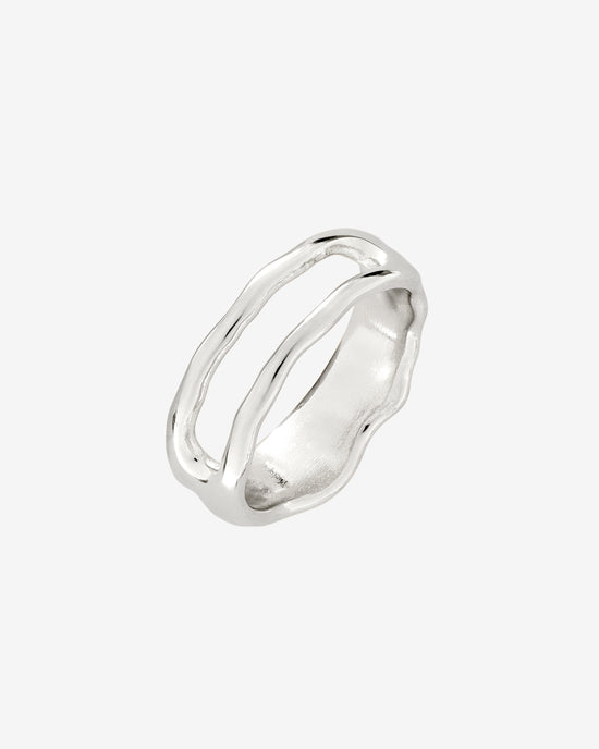 Flowing Gap Ring Silver