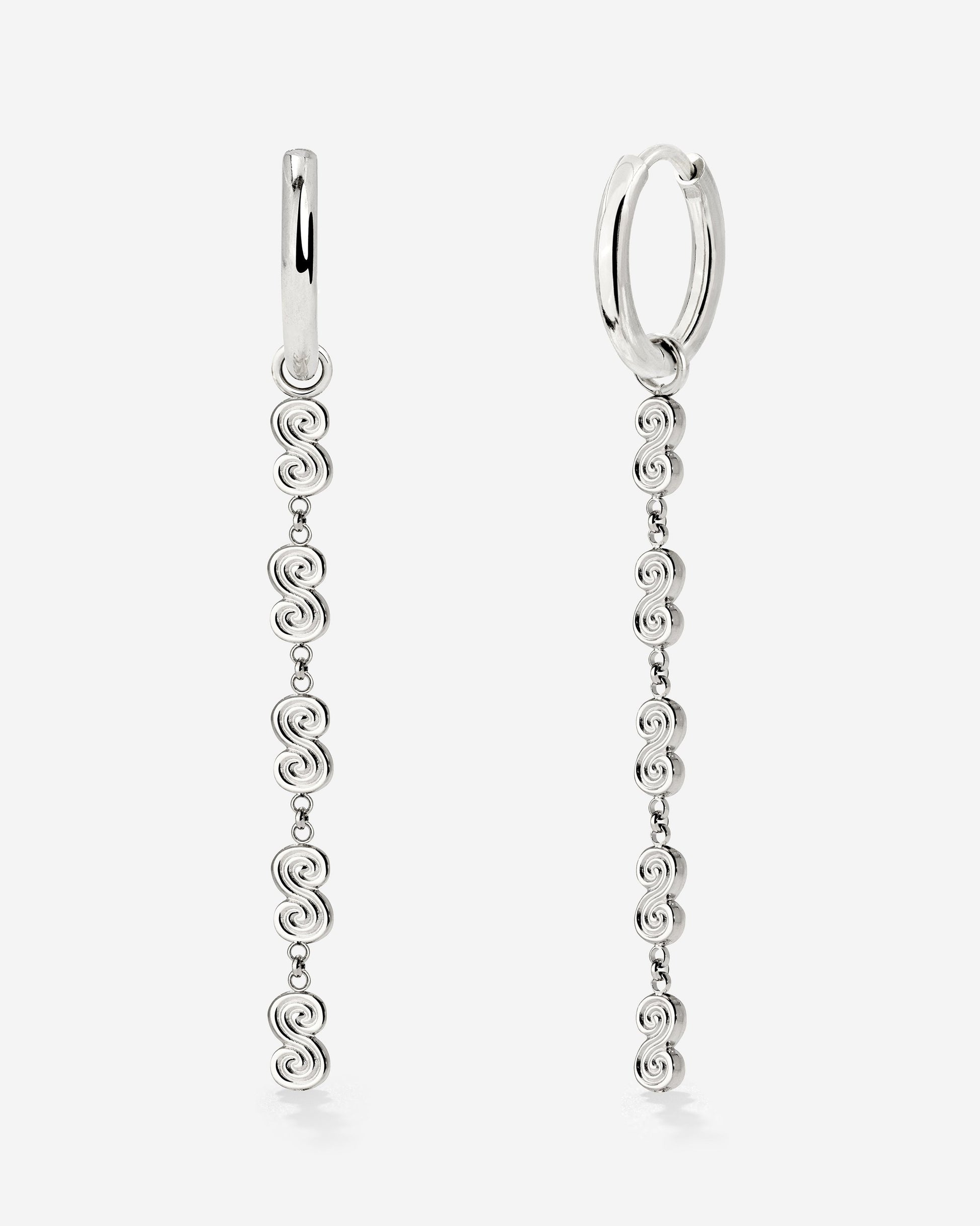 Serpent's Whisper Hoop Set Small Silver