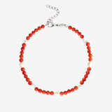 Coral Color Anklet Silver