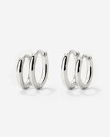Clean Hoop Set Small Silver