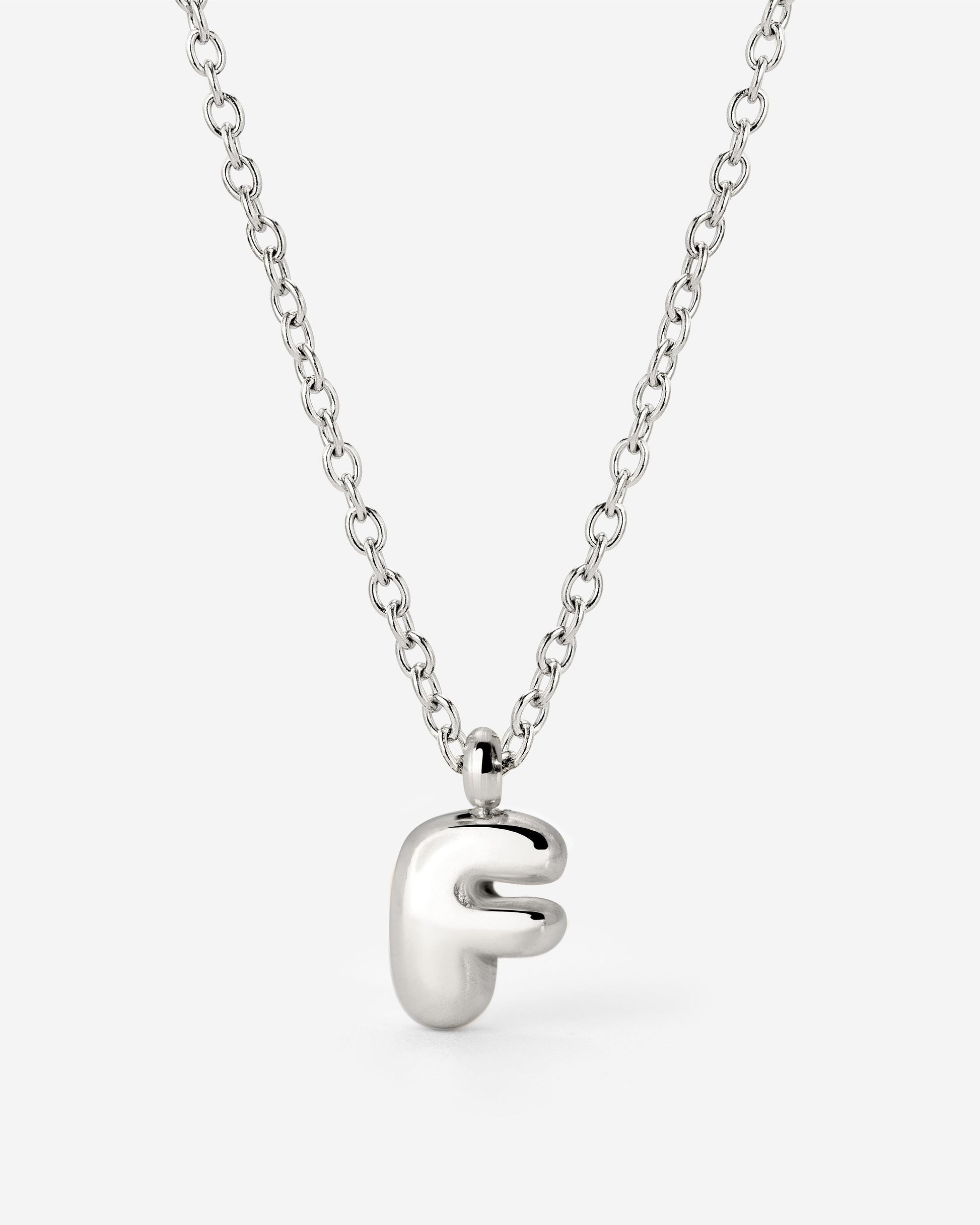 Bubble Letter Necklace Silver