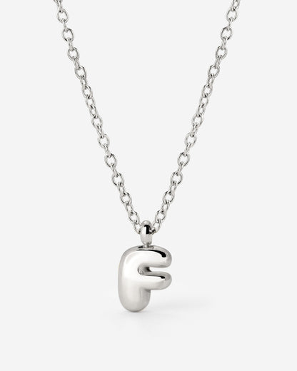 Bubble Letter Necklace Silver