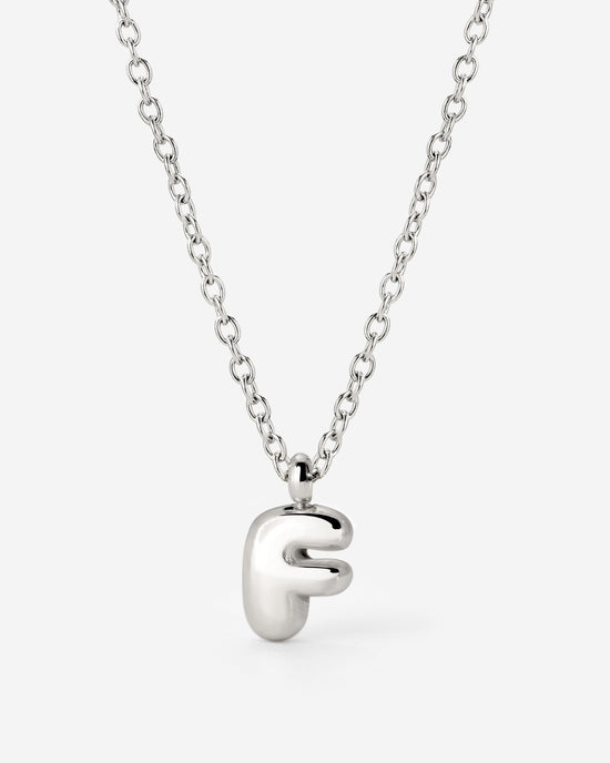 Bubble Letter Necklace Silver