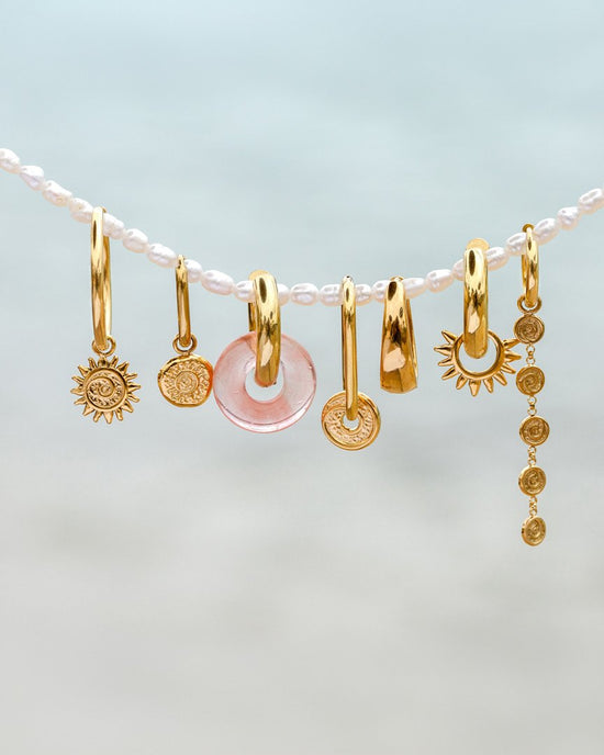 Sun Seeker Oval Hoop Set Baby Gold