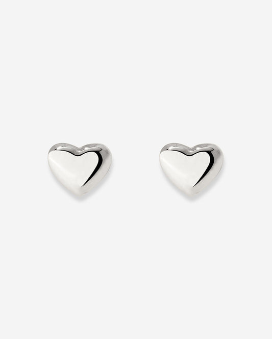Lovely Heart Studs Silver