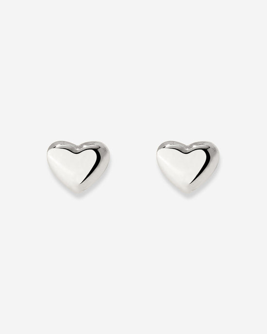 Lovely Heart Studs Silver