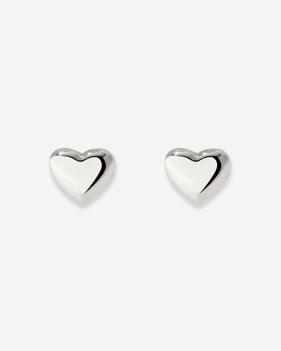 Lovely Heart Studs Silver
