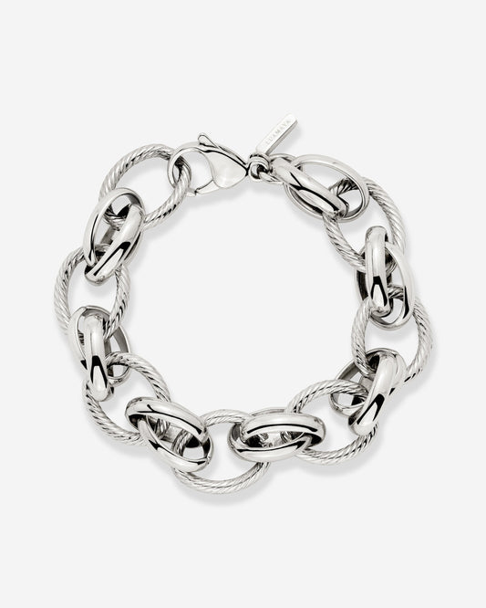 Chunky Twisted Links Bracelet Silver