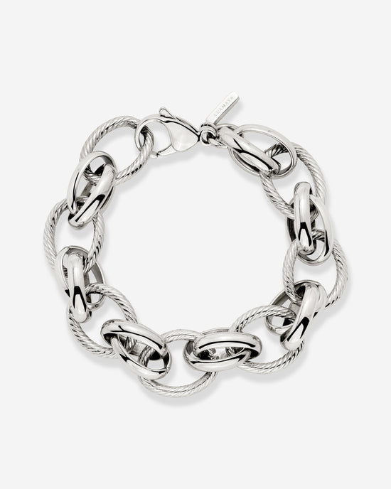 Chunky Twisted Links Bracelet Silver