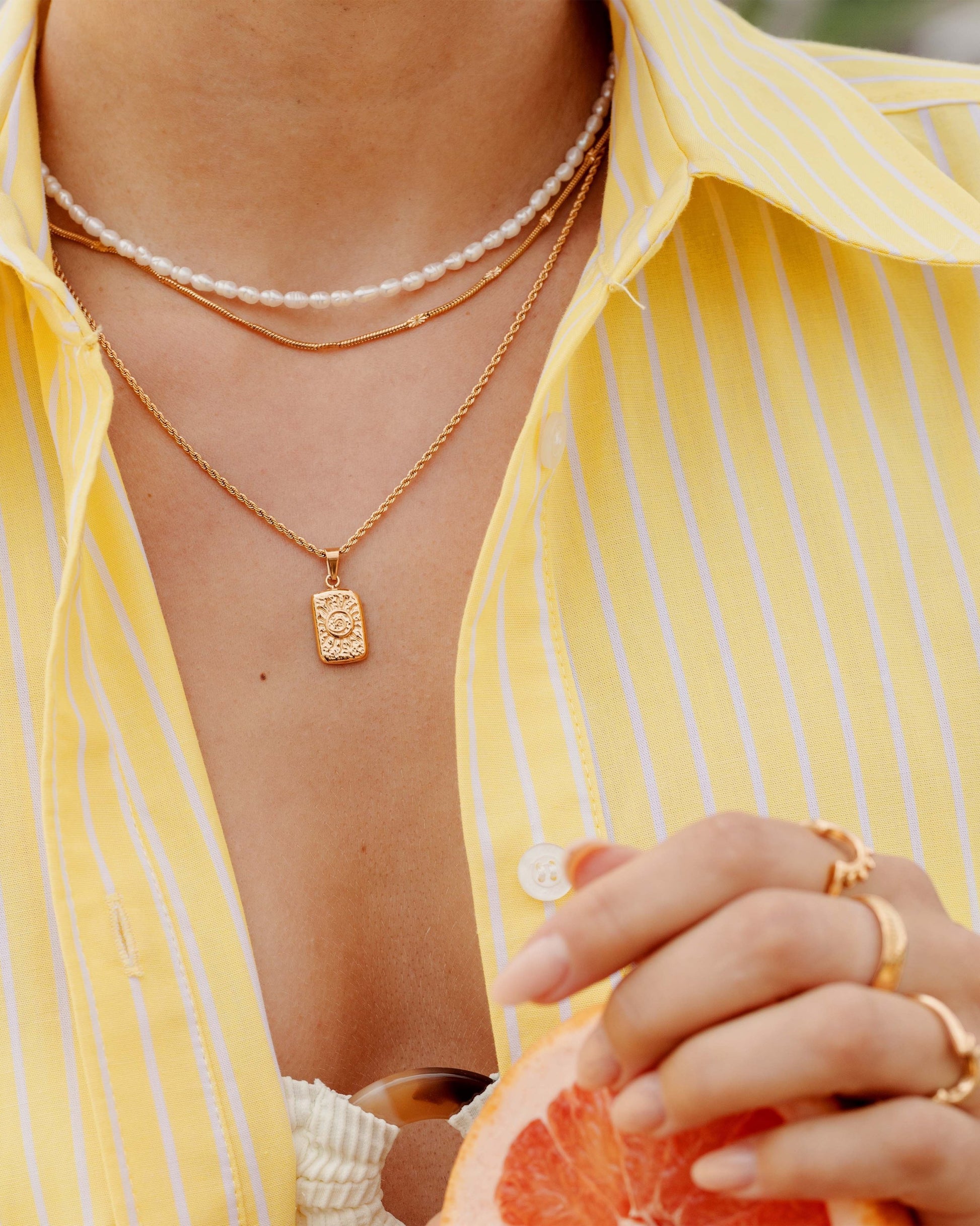 Sun Lover Pendant Necklace Rose Gold