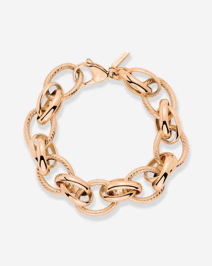 Chunky Twisted Links Bracelet Rose Gold