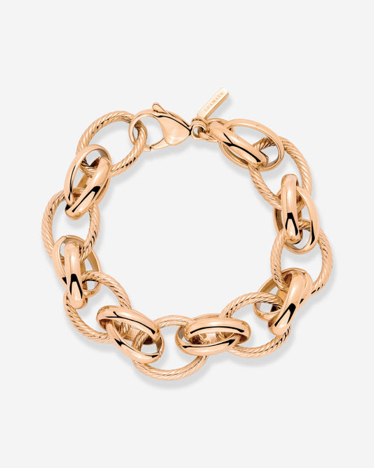 Chunky Twisted Links Bracelet Rose Gold