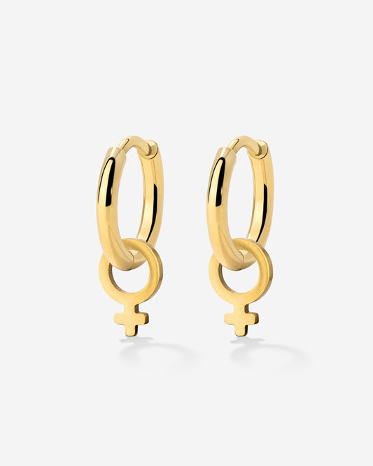 Female Icon Hoop Set Small Gold