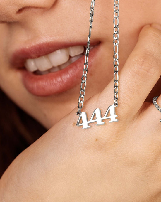 Angel Number Necklace Silver