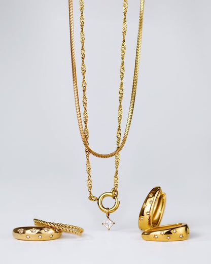 North Star Singapore Chain Necklace Set gold