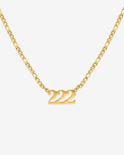Angel Number Necklace Gold