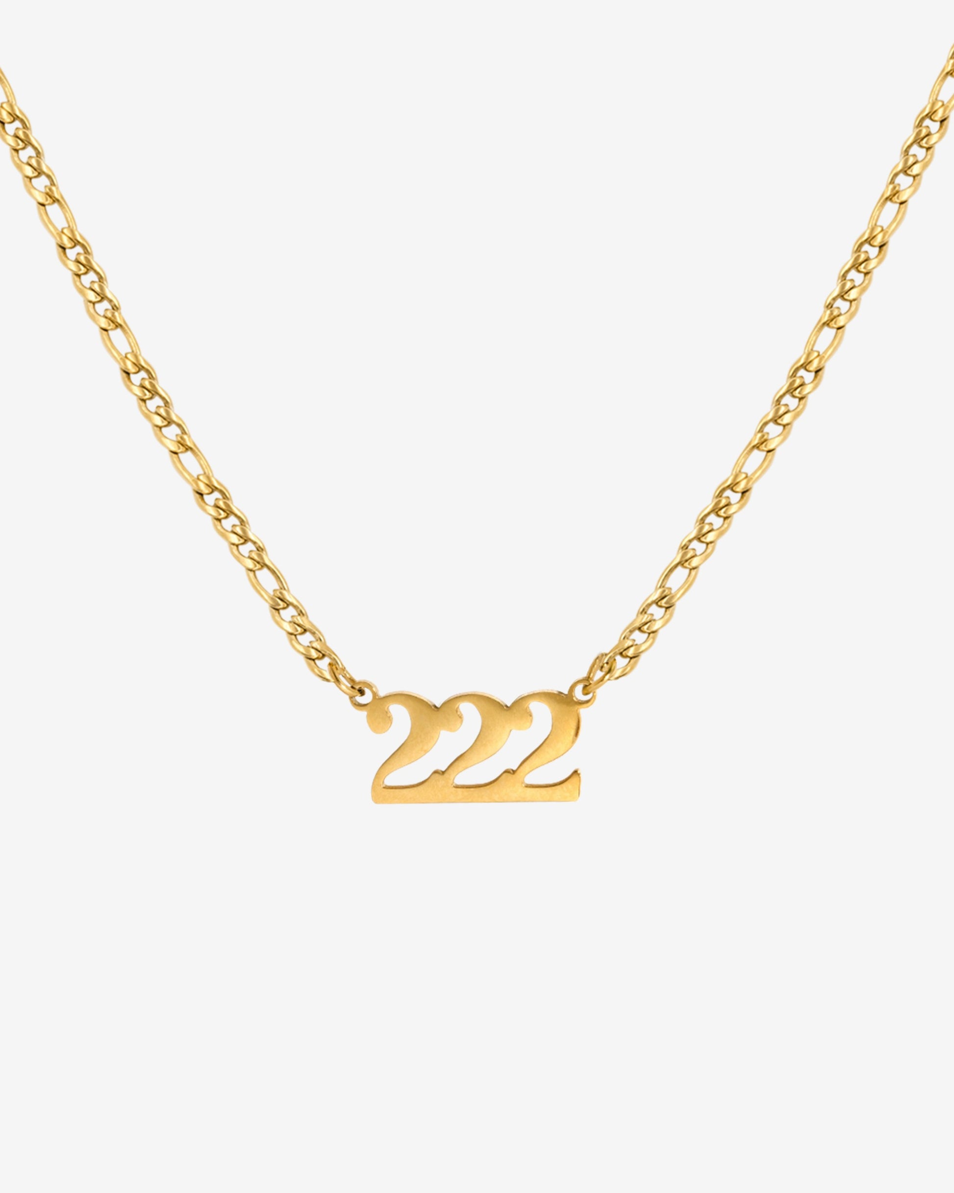 Angel Number Necklace Gold 222