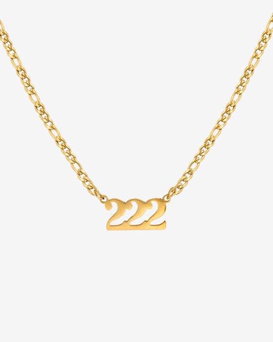 Angel Number Necklace Gold 222