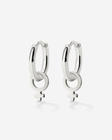 Female Icon Hoop Set Small Silver