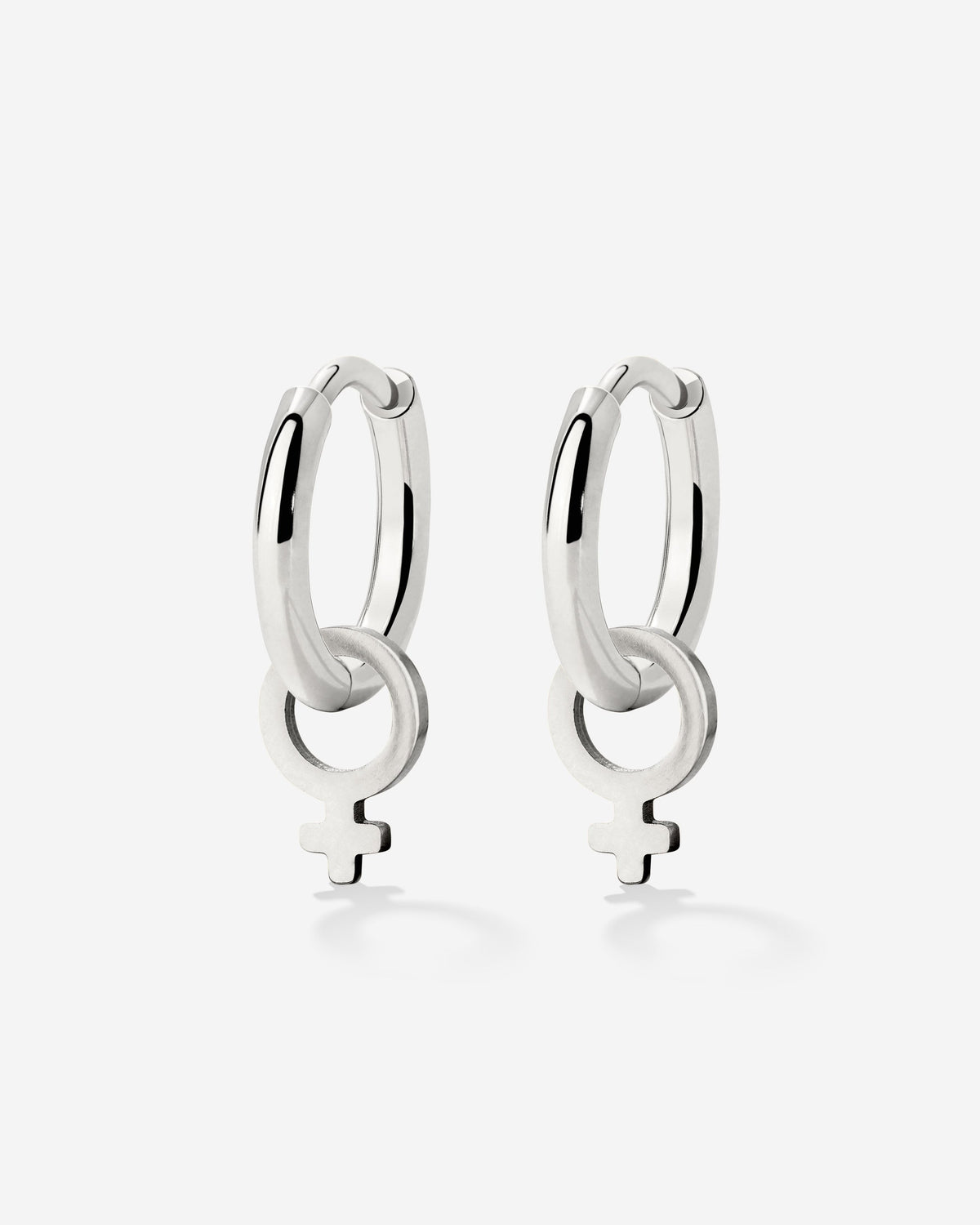 Female Icon Hoop Set Small Silver