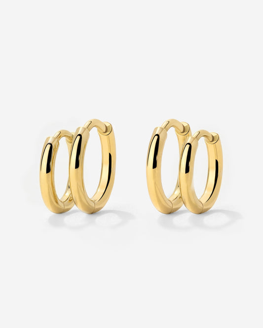 Clean Hoop Set Small Gold