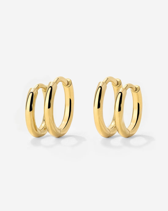 Clean Hoop Set Small Gold