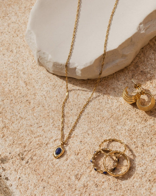 Blue Breeze Necklace Rose Gold