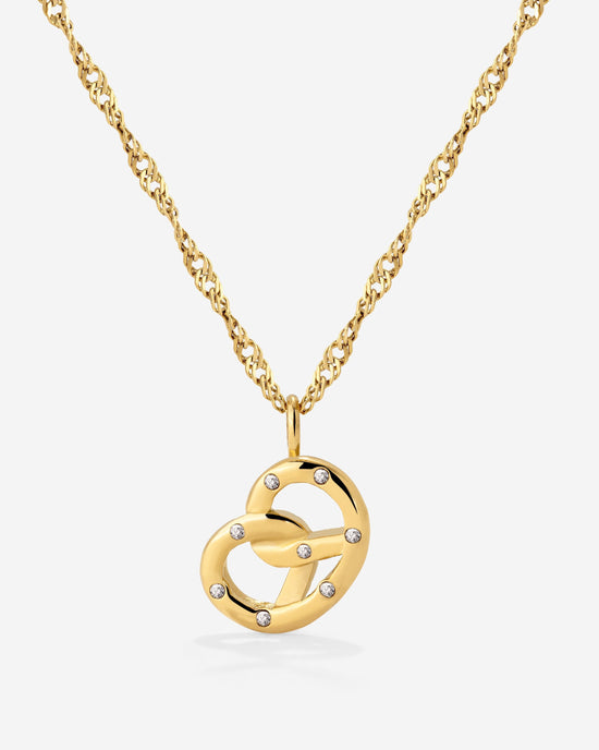 Bedazzle my Pretzel Necklace Gold
