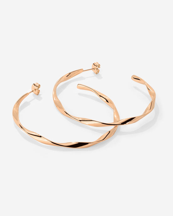 Sahira Hoop Studs Large Rose Gold