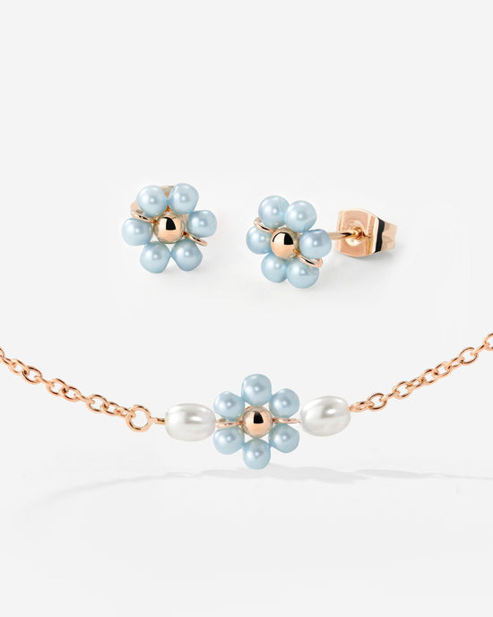 Forever Blue Daisy Bundle Rose Gold