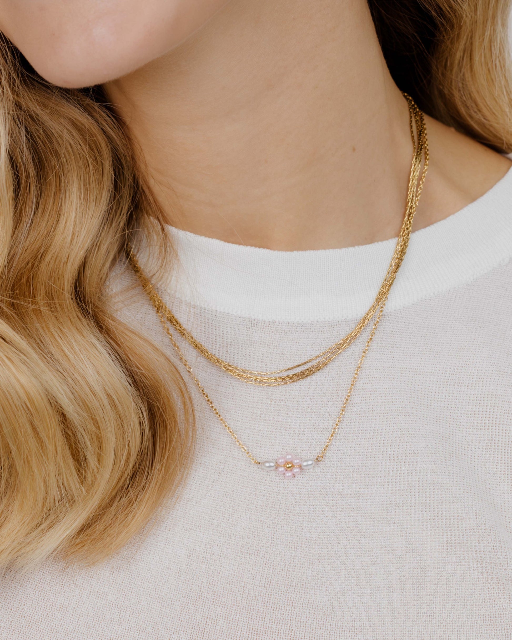 Cascade Layer Necklace gold